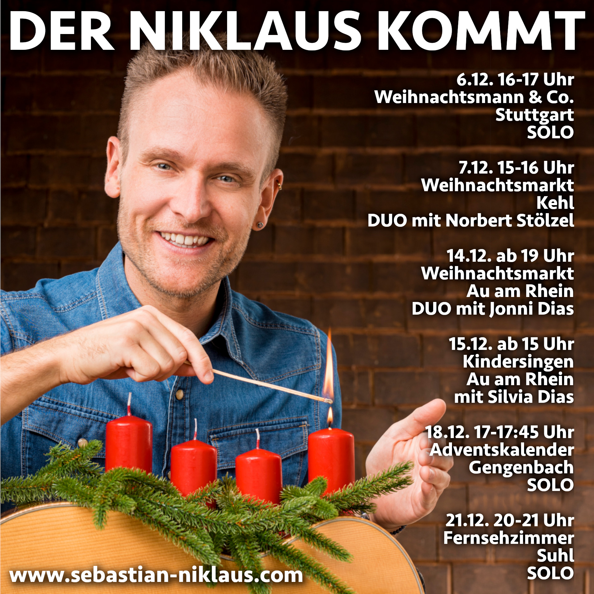 Der Niklaus kommt 2024 Tourtermine - Sebastian Niklaus auf Weihnachtstour