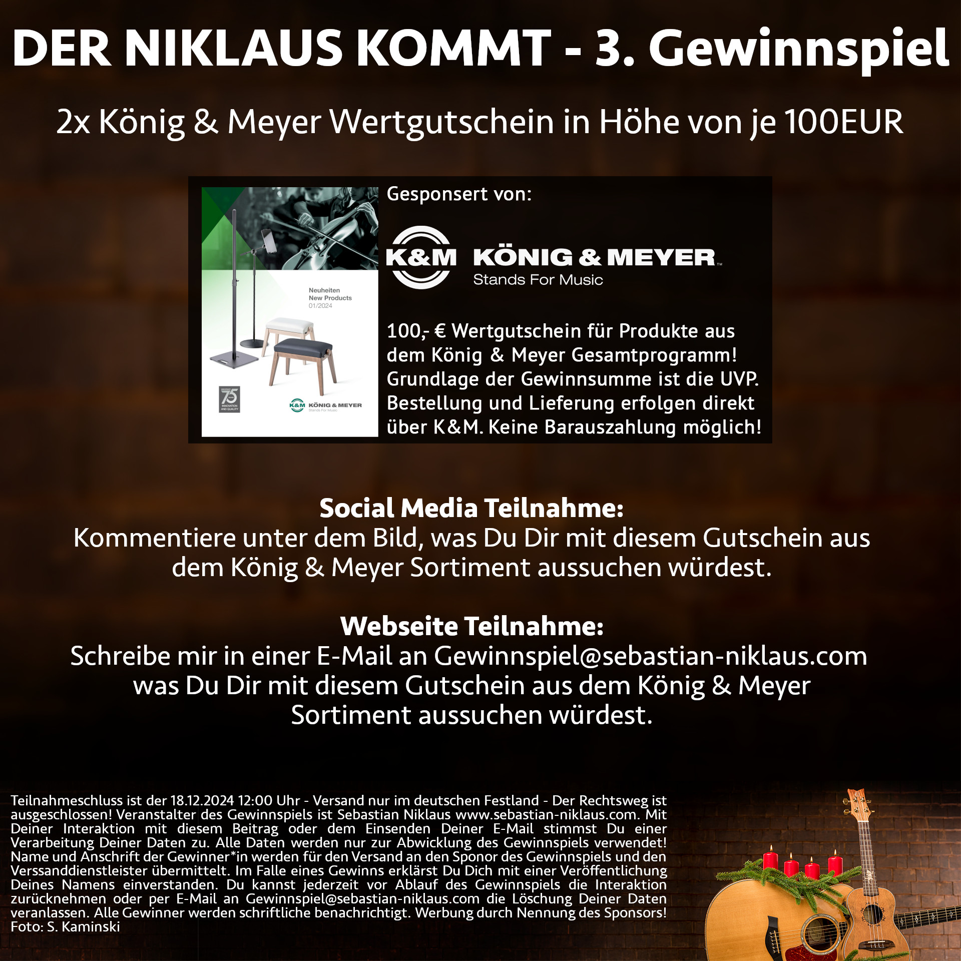 König und Meyer K&M Gewinnspiel Gutscheine - Der Niklaus kommt - Sebastian Niklaus auf Weihnachtstour