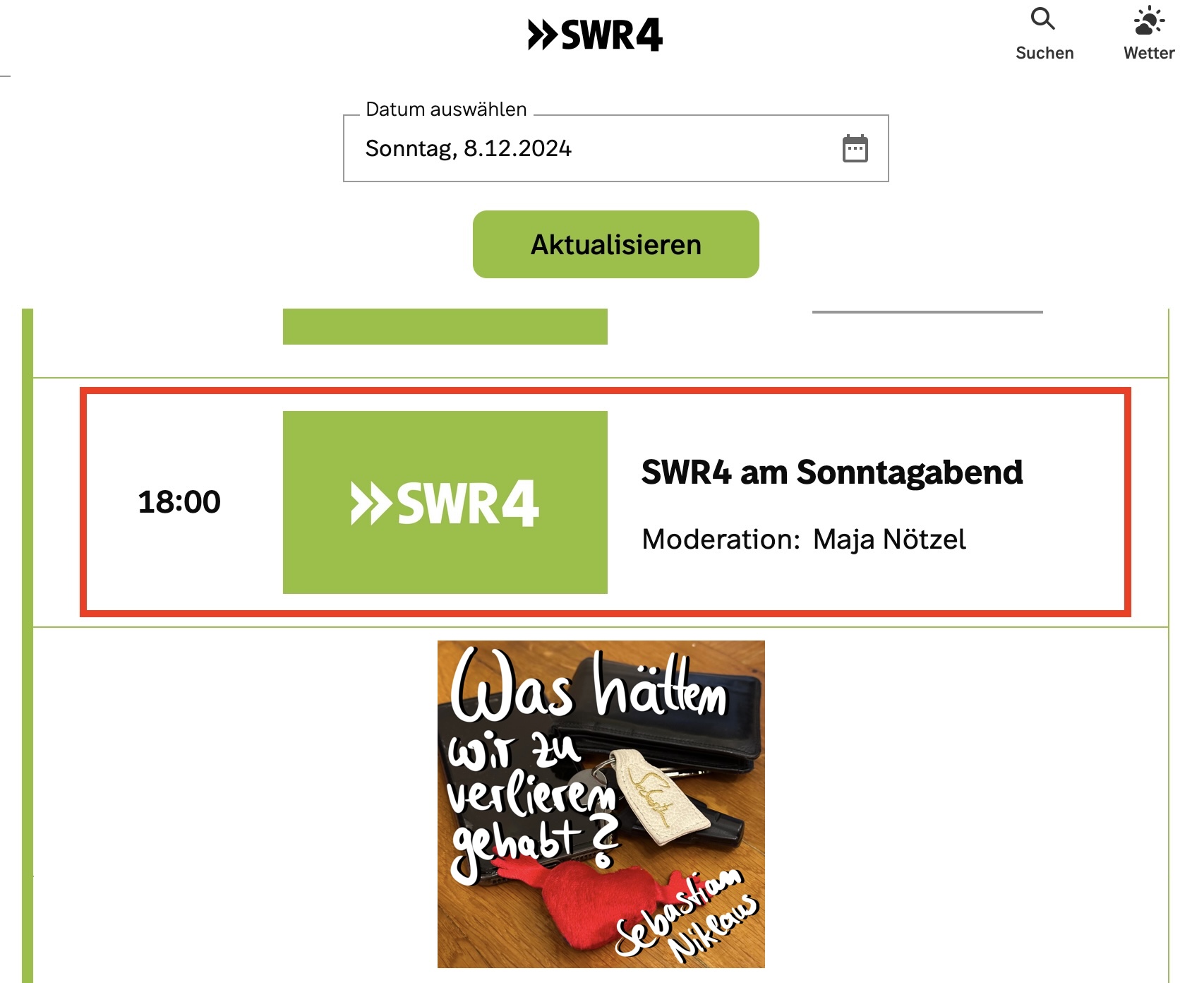 Was hätten wir zu verlieren gehabt? Und Interview bei SWR4 am Sonntagabend mit Maja Nötzel