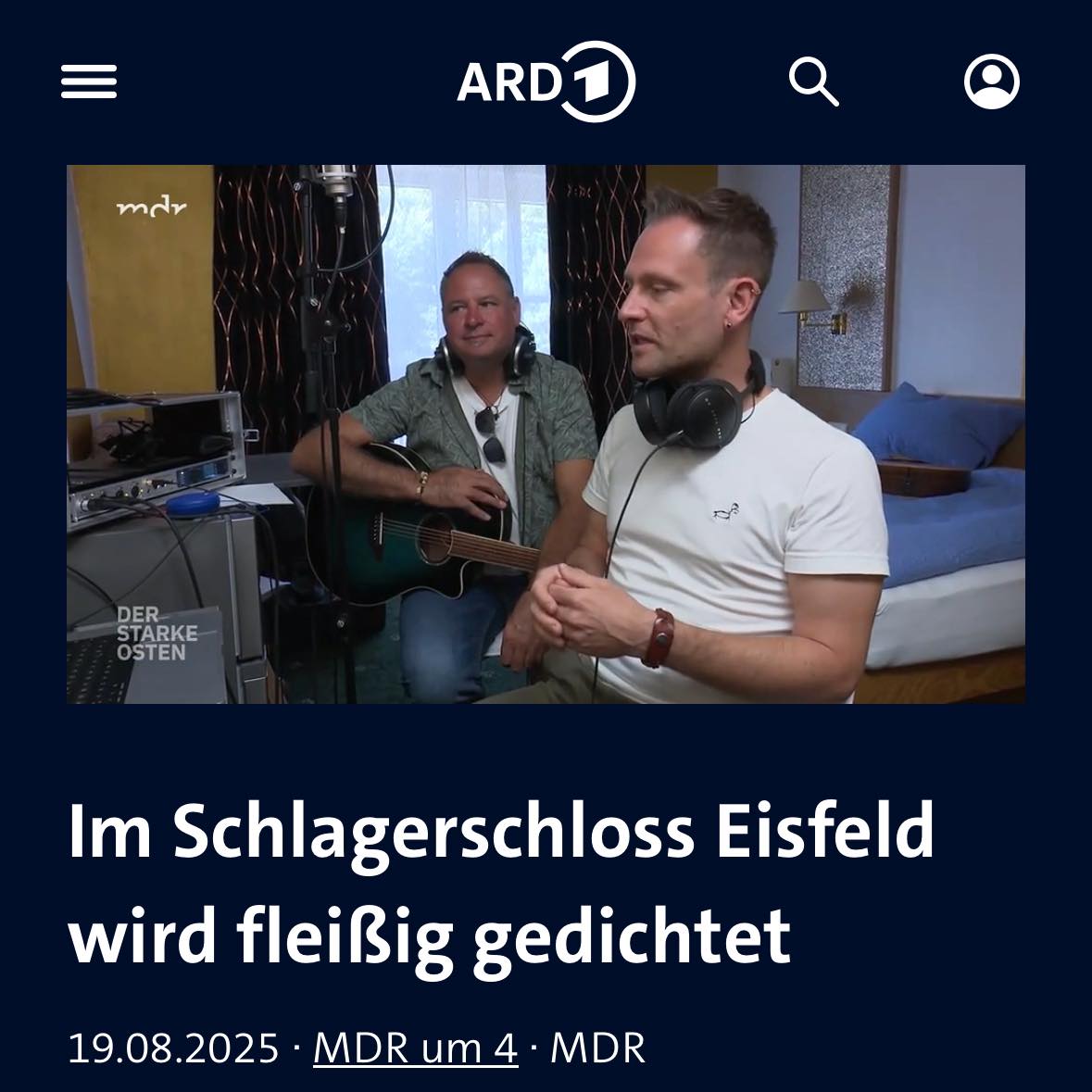 MDR Fernsehen ARD Mediathek Vorschau Bericht Schlagerschloss Eisfeld