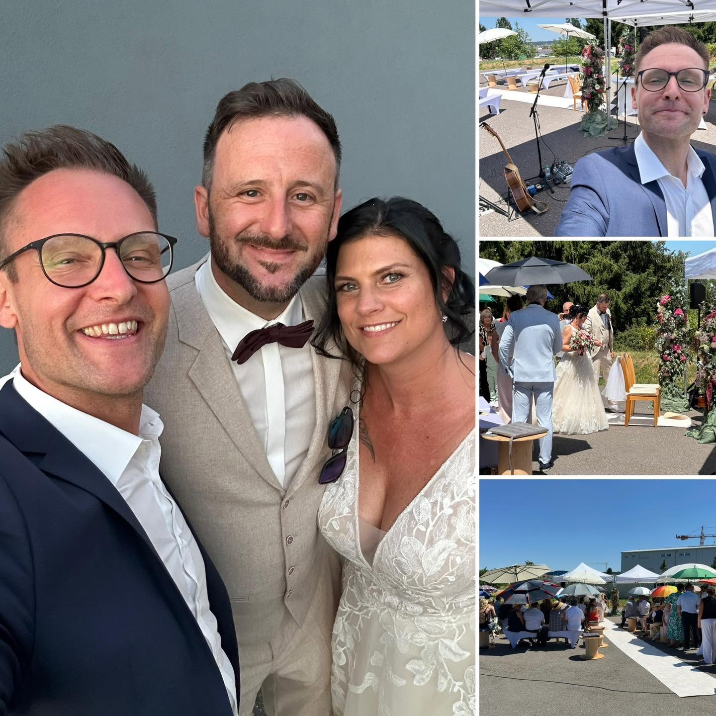 Trauung Musik Selfie mit dem Brautpaar und Impressionen vom Trauort