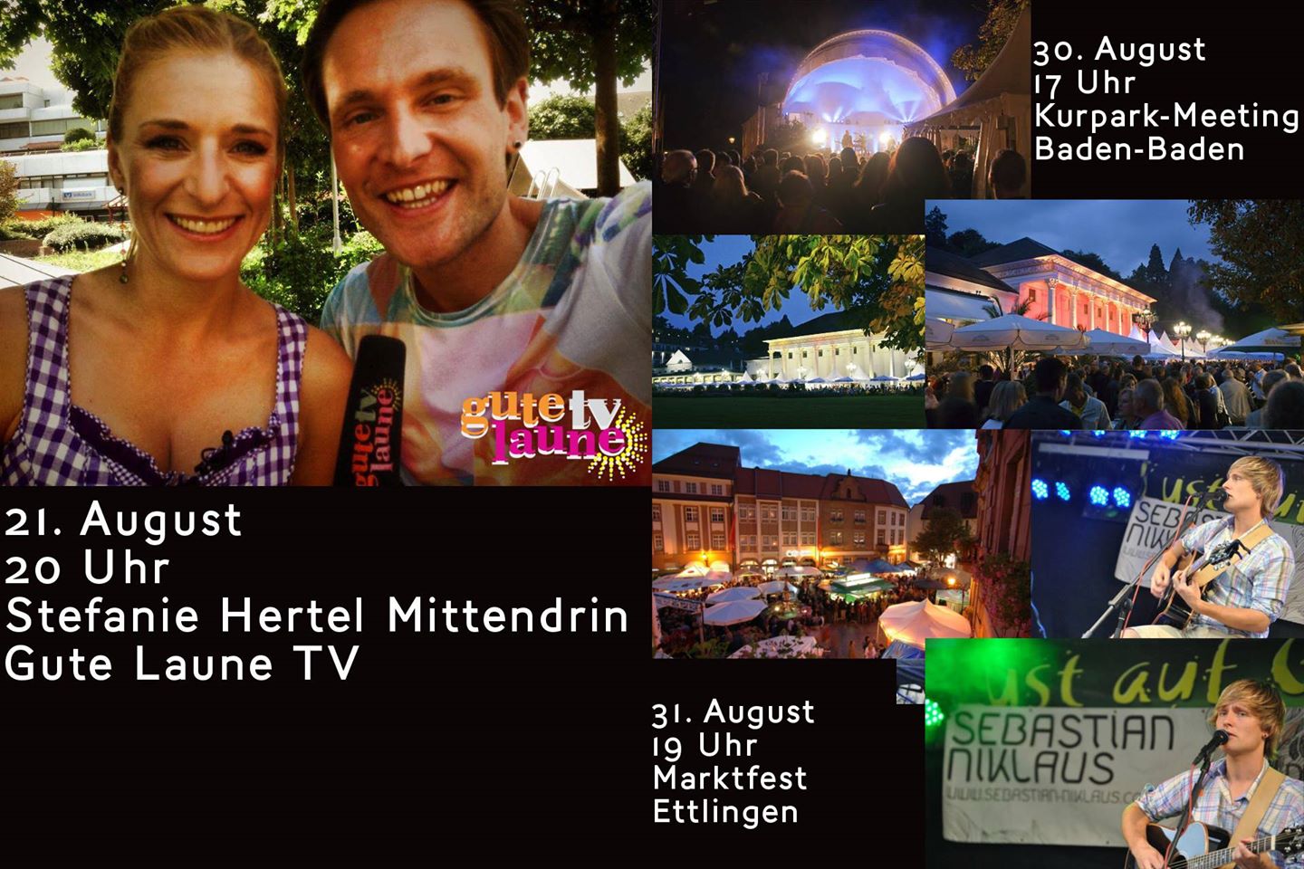 Sebastian Niklaus mit Stefanie Hertel, Kurpark-Meeting Baden-Baden, Marktfest Ettlingen