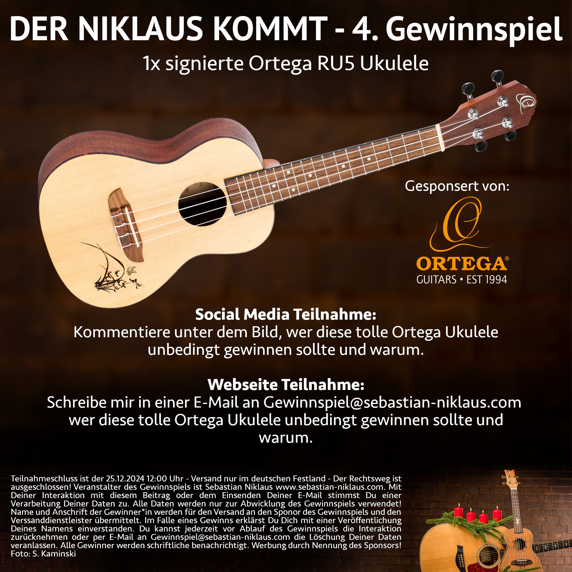 Der Niklaus Kommt Gewinnspiel Ortega RU5 Ukulele